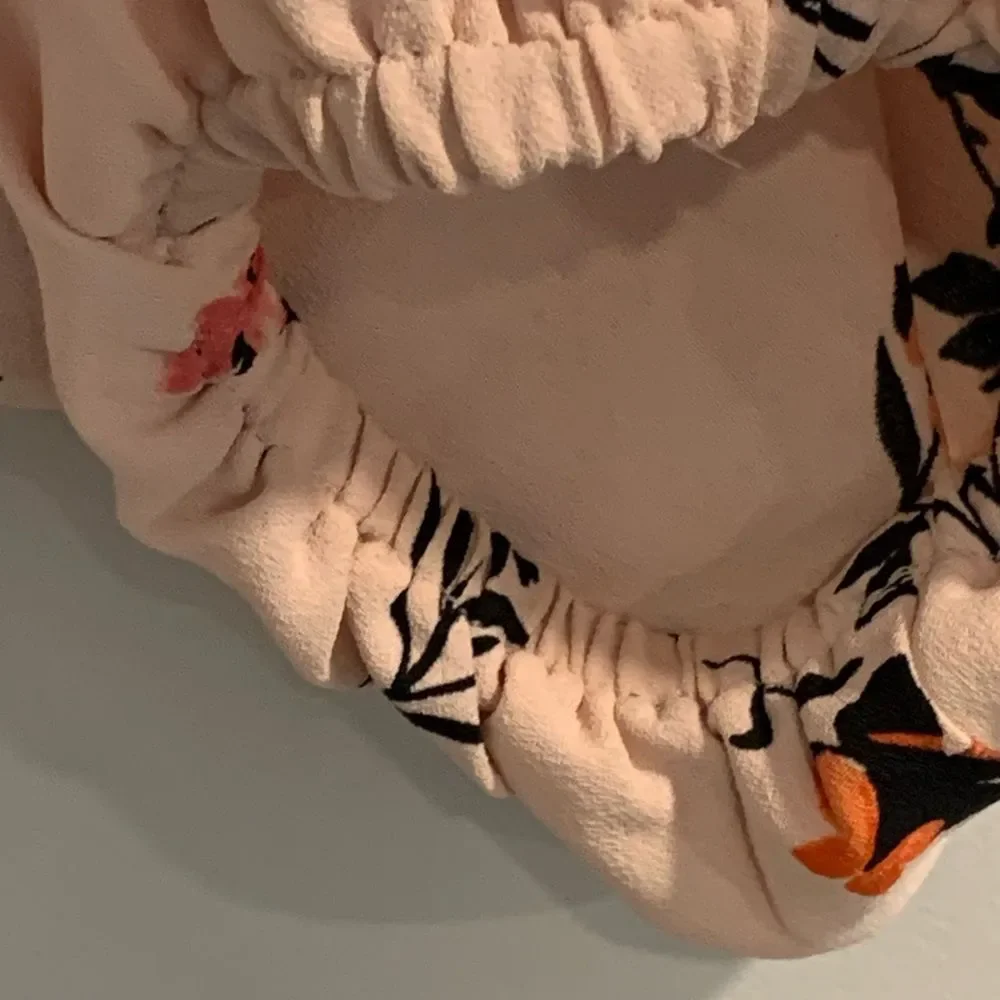 Ann Taylor Pink/Peach  Puff Sleeve Wrap Blouse - Picture 10 of 10